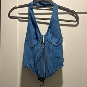 Urban Outfitters rare corset top- Size Small, Color Blue